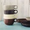 Muggar glasyr kaffekoppar och fat keramisk kopp engelska eftermiddag te -set service kontrakterat rött