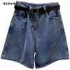 Kvinnors jeans 2024 Summer Y2K HARAJUKU Hög midja Streetwear Solid Baggy Jean Shorts för kvinnor Casual Loose Fit American Retro Denim