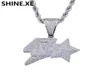 Män och kvinnor White Gold Hip Hop Number 47 Star Pendant Necklace Charms Cubic Zircon Stone Smycken gåvor9453128