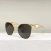 Sunglasses Frames 2024 Gold Silver Black Metal Cat Eye Large Frame High Quality Women Optical Glasses SPR20Z Fashion Men