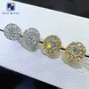 Certyfikowane kolczyki z certyfikatem GRA Srebrne Sterling Srebrne Moissanite Scred Back Cluster Okrągły diamenty Ear Stud For Women Men