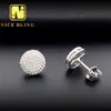 Najlepiej sprzedający się Instock Hip Hop 925 Srebrna lodowana biżuteria Studs VVS Moissanite Diamond Men Kolczyki