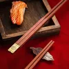 56810 Pairs High Quality Red Wood Chinese Chopsticks Beautiful Tableware Non Slip Sushi Food Grade Kitchen Chopstick Set 240422