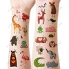 Transfert de tatouage 12pcs étanche à tatouage temporaire étagère animal animal d'éléphant de pigle ours faux tatouage flash tatoo tato pour filles femmes hommes 240427