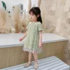 Vestidos de menina vestido infantil colarinho de boneca impressão floral