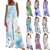 Casual Dresses Women Ethnic Style Jumpsuits Summer Overalls Multicolor Square Neck Sleeveless Rompers With Pockets For Girls Playsuit