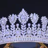 Colliers CZ Tiaras Tall Crowns Accessoires de mariage Femmes Zircon Hair Bijoux Queen Party Champagne Headress Birdday Party Cadeaux