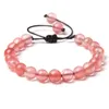 Kralen rode oranje steenarmband 8mm natuurlijke agaat watermeloen kralen verstelbare yoga lucky dames sieraden