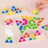 Dzieciowe liczba gier stołowych blokuje drewniana liczba bitewna trójkątna kolorowa puzzle 3D