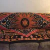 Tapisserier Hippie Mandala Sun and Moon Man -Made Affisch Tapestry Wall Hanging - India Gold Burning Sun Star Psychedelic Pop Mysterious Beach