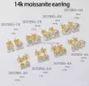 Boucles d'oreilles semi-montr 14k bijoux en or VVS Moisanite Studs Moucles d'oreilles Design populaire