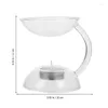 Candle Holders 1pc Glass Incense Stove Aroma Oil Burner Heating Holder Decor No Pastoral Transparent