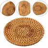 Bord Mattor 10 cm Placemat Coasters Kitchen Rattan Bowl Padding Mat Isolation Pad Round Placemats Handgjorda