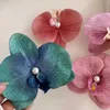 Hair Clips Barrettes New Womens Artificial Orchid Pearl Clip Side Beach Holiday Headwear Girl Festival Accessories