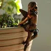Dekoracyjne figurki mini dziewczyna wisząca kubek Dekoracja Dekoracja wróżki Wróżka Koszyk kwiatowy Dekor
