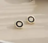 Charm Earrings 2021 fashion C double silver needle S925 Pure Silver Black female9435178