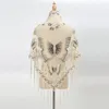 Scarves Butterfly Embroidered Shawls And Wrap Sheer Shawl With Fringe Scarf