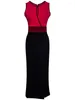 Casual Dresses Svoryxiu 2024 Designer Fashion Summer Office Lady Dress Women's Sleeveless Black Red Color Matching Elegant XXL