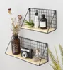 Black Metal Grid Floating Shelves Murmable Display Racks Organisateur d'organisateurs étagères étagères pour décoration parfaite de la chambre O8438534