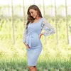 Платья для беременных Женская цветочная кожаная фотография для беременных реквизит эластичные длинные юбки платья одежда Q240427