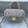 Designer Handbags for Women Woolen Fabric Diamond Grid Pattern Cover Bags for Party 22cm 27390