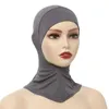 Bandanas Durag Ramadan muslimska kvinnors huvudduk Veil Turbo Fashion Islamic Inner Hat Turkish Jersey Lower Hat Womens Headscarf 240426