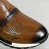 Chaussures décontractées Cuir d'affaires de haute qualité pour hommes Style britannique Un beau mariage à gaz à glissière Taille masculine 46
