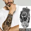 Tatuaż przeniesienie Lwa Wodoodporna Tymczasowa Tatuaż naklejka Korona Wolf Tiger Tiger Clock Rose Body Arm Arm Fake Tattoos Rękaw Mężczyźni 240426