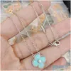 Van Clover Bracelet Designer Bijoux Bracelets Bracelets Luxury Love Ring Mother of Pearl Sweet Blue Shell 18K Gold 4 Leaf Flower Brand Brang