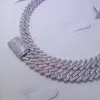 Iced Out Fashion Cuban Link ketting 10mm vaste zilveren Moissanite Cubaanse ketting voor mannen vrouwen