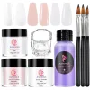 Liquids 8Pcs/set Professional Acrylic Powder &Liquid Kit Clear Pink White Acrylic Powder Nails Kit Acrylic Nail Brush DIY Beginner Set #