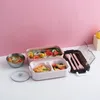Bouteilles de rangement boîte à lunch en acier inoxydable double couche thermique tasse à bento récipient alimentaire isolé avec vaisselle à cuillère