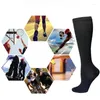 Chaussettes sportives 1 paire hommes femmes compression élastique belle jambe de jambe jogging jogging grimpant à cyclisme exercice