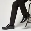 Casual Shoes Men Leather 2024 Lace Up Formal Attire Business Flat Bottomed Fashionable Thick Sole Anti Slip Comfortable