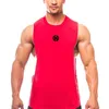 Men's Tank Tops Muscle mens gym clothing exercise vest fitness low cut arm hole vest muscle vest single piece active vestL2404