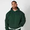 Mens Hoodies Sweatshirts Autumn and Winter Green Mens Hoodie Wool Warm Mens Sports Shirt Fashion Street Clothing Casual Mens Loose Sports Zipper Hoodie 240425