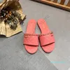 15a zapatillas de mula sandles para mujeres zapatos de diseñador de verano sándalo clásico plano de verano zapatos de cuero para mujeres 35-42