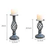 Candle Holders Candlestick Holder Hollow Vintage Metal For Wedding Home Retro Iron Wrought Pillar Stand Decoration