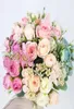 Fleurs décoratives couronnes un tas de belles roses artificielles de pivoine artificielle diy bricolage jardin de jardin décoration 22892520956