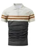 Camisetas para hombres New Summer Mens Polo de manga corta Fashion Fashion Stripe Stripe Mens Breatable Camiseta Transportable Partido para hombres Ropa Top J240426