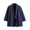 Ethnische Kleidung plus Größe 5xl Baumwollwäsche japanische Kimono -Strickjacke Retro traditionelle männliche yukata haori lässig losen Sommermanteljacke Top