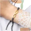 Link -Kette handgefertigtes Infinity -Armband Vintage Lucky Faden geflochten