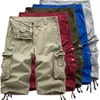 2024 Herren Shorts Trendy Herren dünne Multi -Taschen -Arbeitspants Hose Lose große lässige Hosen trendige Mittelhosen Herren Männer