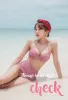 Suits Japanese and Korean hot spring beach small breasts gather thick high waist cover belly split bikini swimsuit