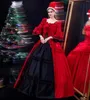 Feestjurken Rode katoenen bruiloft |Verjaardag Kerstjurk Victorian Ball Gown Theatre -kostuums