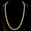 Hip Hop Cz 18k Gold Plated Silver Tennis Chain Jewelry Rapper Link Chain Necklace