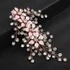 Hair Clips Barrettes Silver Color Flower Bridal Hair Clips Handmade Party Wedding Head Jewelry Accessories Trendy Bride Headpiece for Women Tiaras 240426