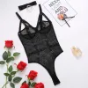 Openers Ellolace Sexy Bodysuit Women Transparent Lace Underwear Porn Erotic Lingerie With Open Crotch Mesh Teddy Night Club