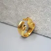 Кластерные кольца Рена из нержавеющей стали нерегулярное открытое кольцо с реальным золотым металлом Регулируемые моды Женщина Фабрика Прямые продажи