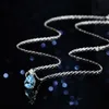 Topaz Natural Blue Mossan Diamond ketting hanger vrouwelijke sterling sier one geometrische waterdruppel sleutelbeen ketting live uitzending